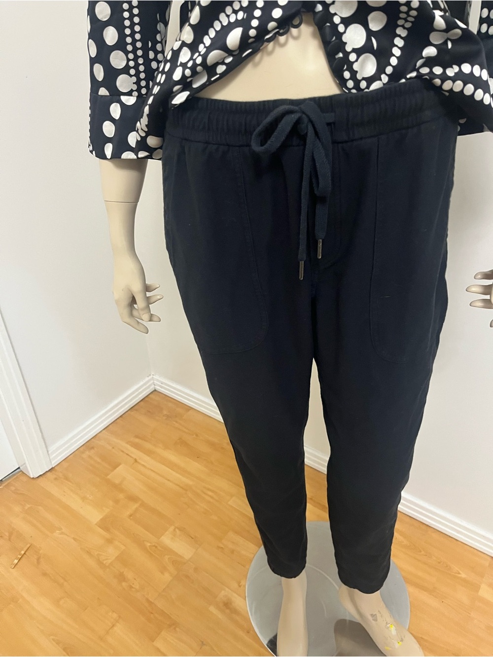 Athleta Black Drawstring Track Joggers